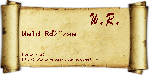 Wald Rózsa névjegykártya
