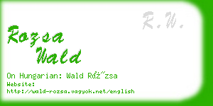 rozsa wald business card